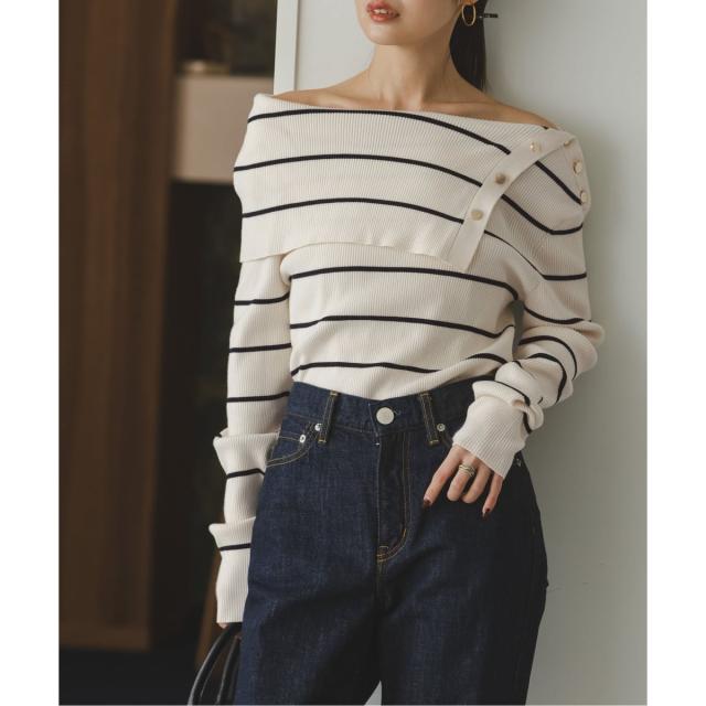 ノーブル（Noble）/《WEB限定追加》ショルダーボタンタイトリブニット