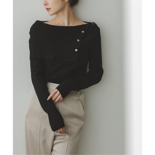 ノーブル（Noble）/《WEB限定追加》ショルダーボタンタイトリブニット