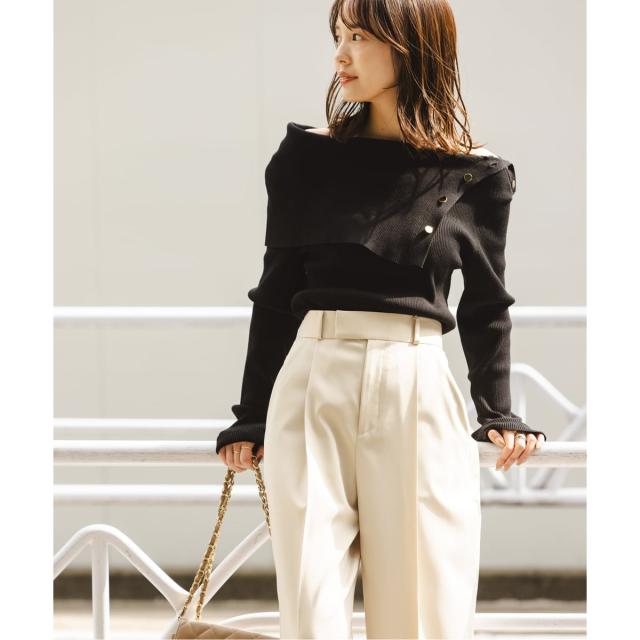 ノーブル（Noble）/《WEB限定追加》ショルダーボタンタイトリブニット