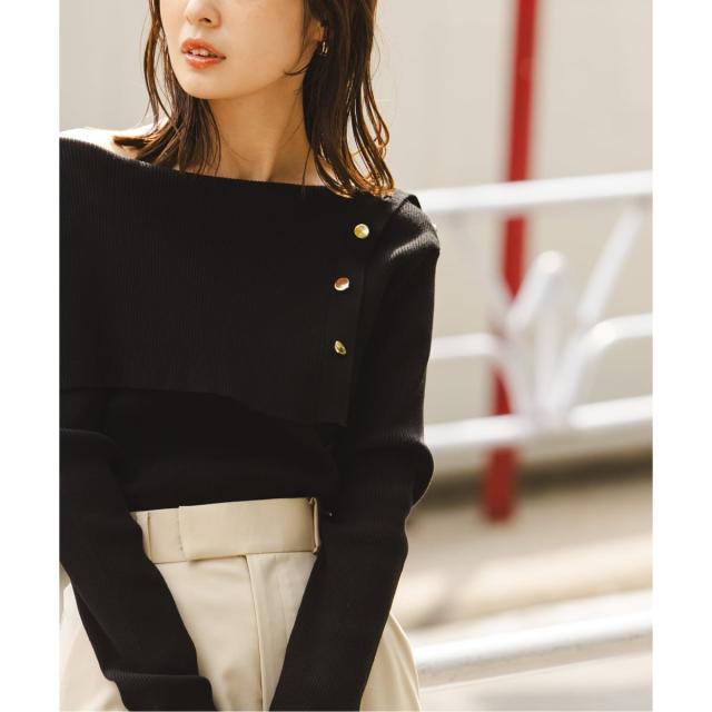 ノーブル（Noble）/《WEB限定追加》ショルダーボタンタイトリブニット