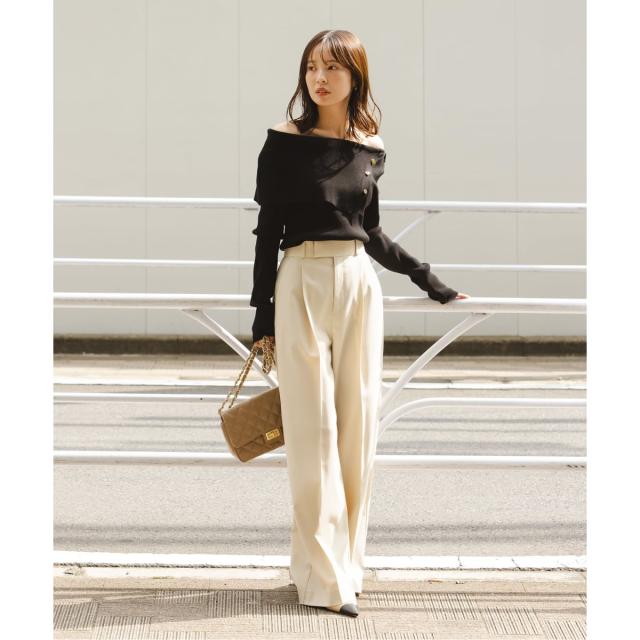 ノーブル（Noble）/《WEB限定追加》ショルダーボタンタイトリブニット