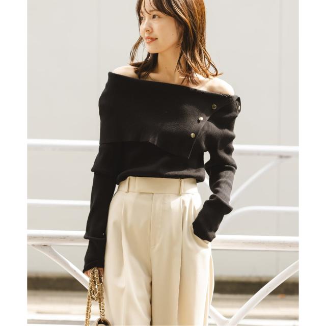 ノーブル（Noble）/《WEB限定追加》ショルダーボタンタイトリブニット