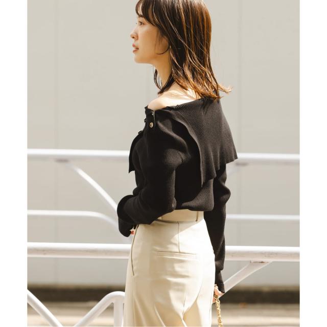 ノーブル（Noble）/《WEB限定追加》ショルダーボタンタイトリブニット