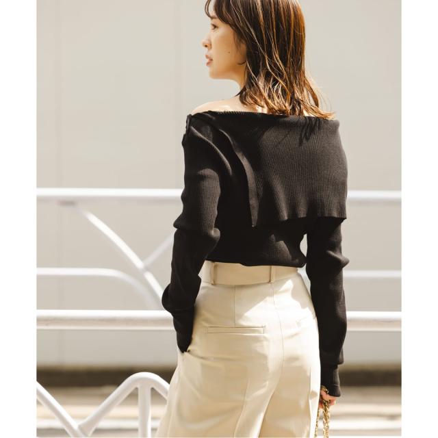 ノーブル（Noble）/《WEB限定追加》ショルダーボタンタイトリブニット