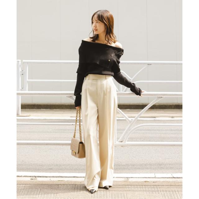 ノーブル（Noble）/《WEB限定追加》ショルダーボタンタイトリブニット