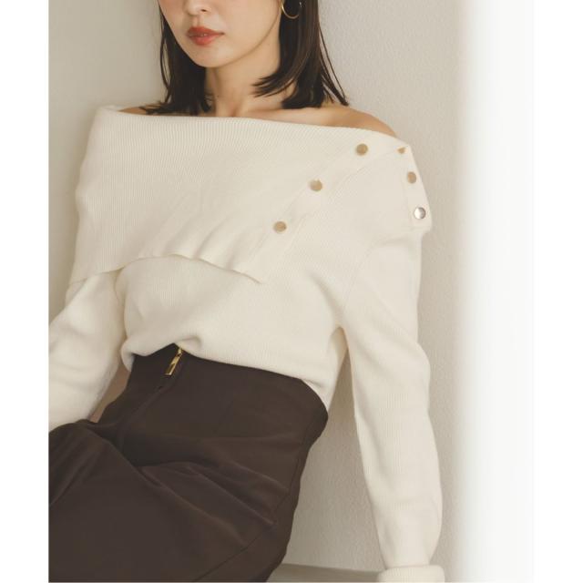 ノーブル（Noble）/《WEB限定追加》ショルダーボタンタイトリブニット