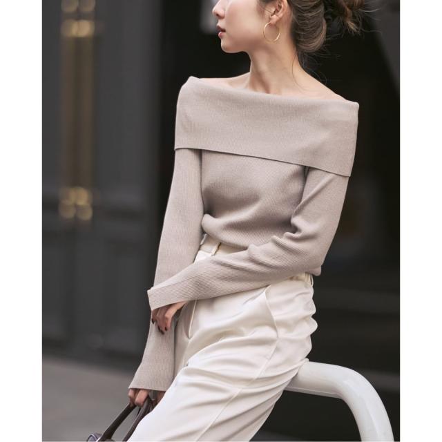 ノーブル（Noble）/ラメmixオフショルニット