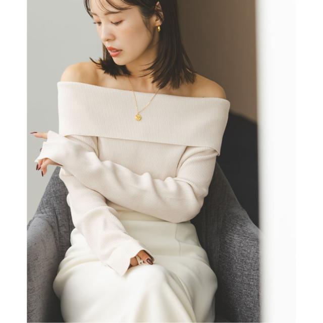 ノーブル（Noble）/ラメmixオフショルニット