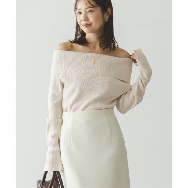 ノーブル（Noble）/ラメmixオフショルニット