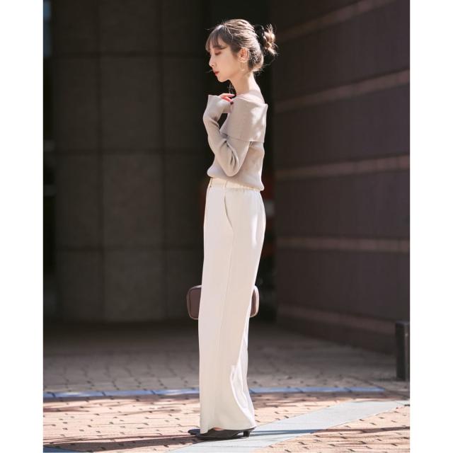 ノーブル（Noble）/ラメmixオフショルニット