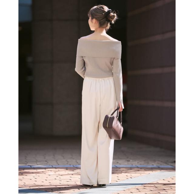 ノーブル（Noble）/ラメmixオフショルニット