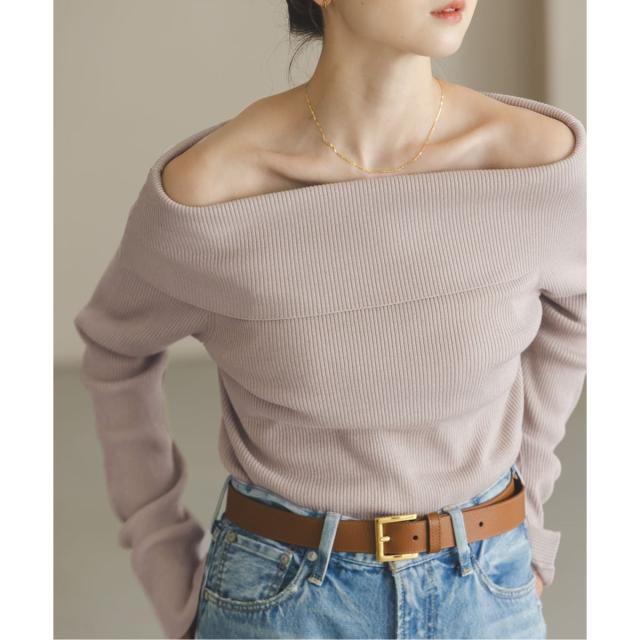 ノーブル（Noble）/ラメmixオフショルニット