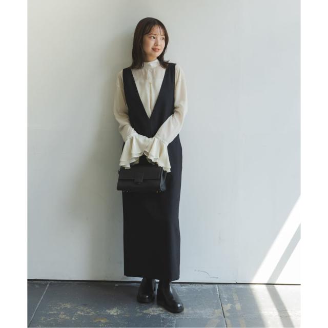 ノーブル（Noble）/《WEB限定追加2》ストレートVネックワンピース