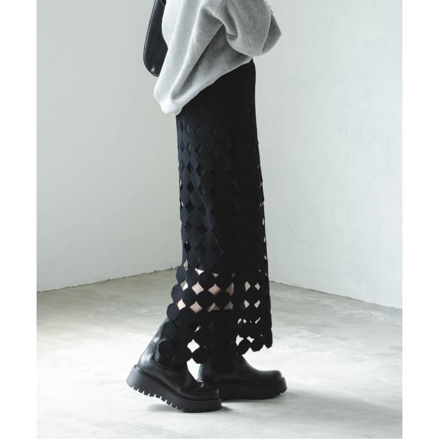 ノーブル（Noble）/《追加予約2》ドットモチーフニットスカート