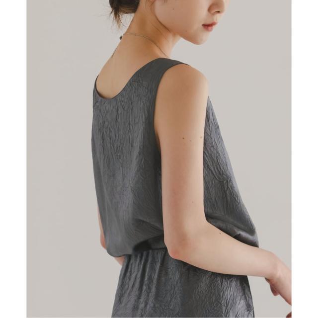 ノーブル（Noble）/《26SS先行予約》リンクルサテン2WAYタンク