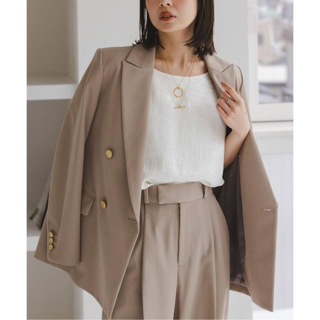 ノーブル（Noble）/《26SS先行予約》リンクルサテン2WAYタンク