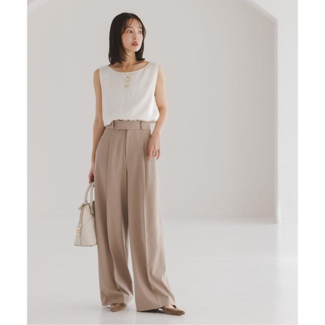 ノーブル（Noble）/《26SS先行予約》リンクルサテン2WAYタンク