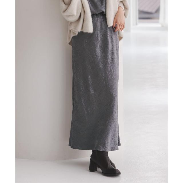ノーブル（Noble）/《26SS先行予約》リンクルサテンナローAラインスカート