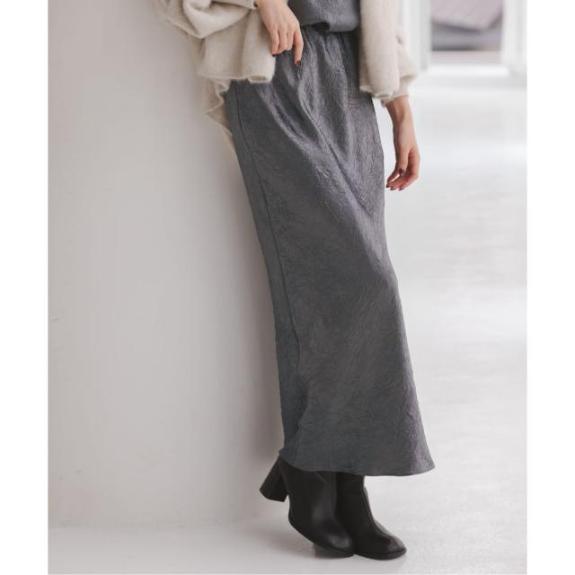 ノーブル（Noble）/《26SS先行予約》リンクルサテンナローAラインスカート