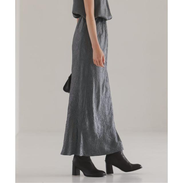 ノーブル（Noble）/《26SS先行予約》リンクルサテンナローAラインスカート