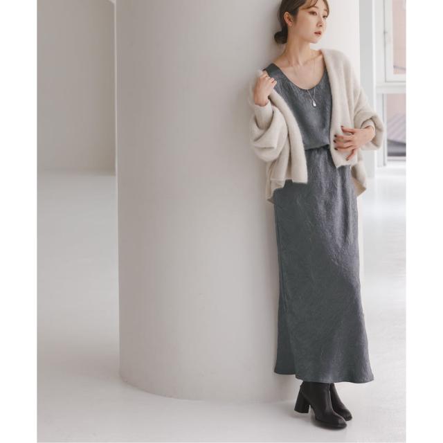 ノーブル（Noble）/《26SS先行予約》リンクルサテンナローAラインスカート