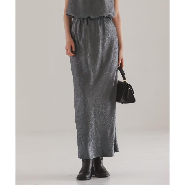 ノーブル（Noble）/《26SS先行予約》リンクルサテンナローAラインスカート