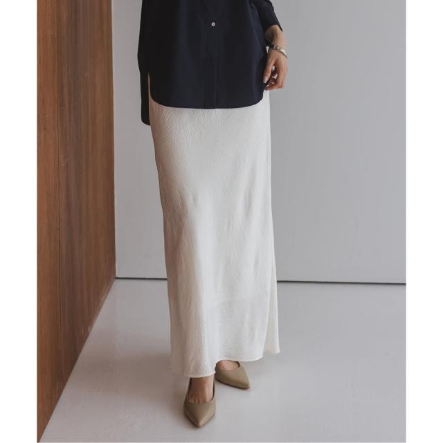ノーブル（Noble）/《26SS先行予約》リンクルサテンナローAラインスカート