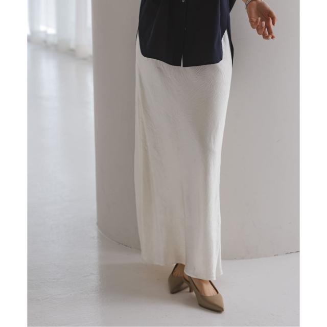 ノーブル（Noble）/《26SS先行予約》リンクルサテンナローAラインスカート