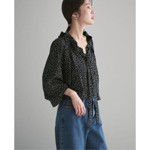 ノーブル（Noble）/《26SS先行予約》スタンドフリルボウタイブラウス