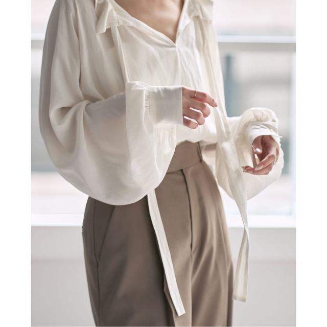 ノーブル（Noble）/《26SS先行予約》スタンドフリルボウタイブラウス