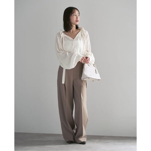 ノーブル（Noble）/《26SS先行予約》スタンドフリルボウタイブラウス