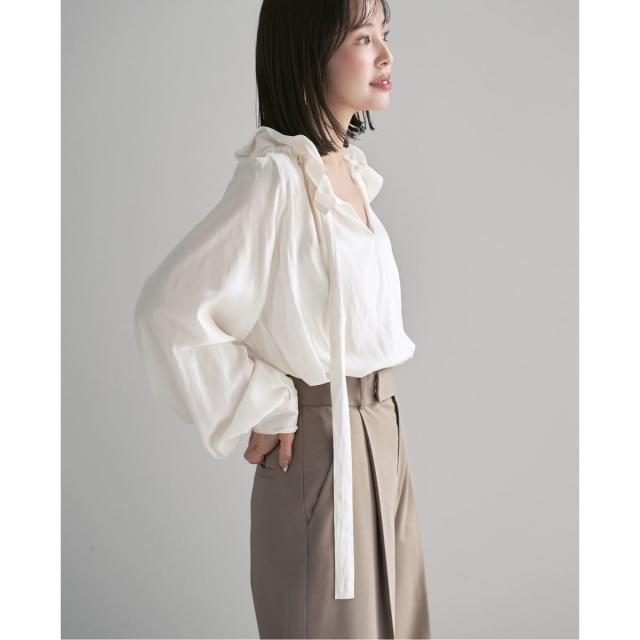 ノーブル（Noble）/《26SS先行予約》スタンドフリルボウタイブラウス