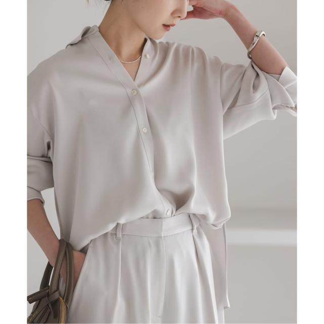 ノーブル（Noble）/《26SS先行予約》ルナサテンドレープシャツ