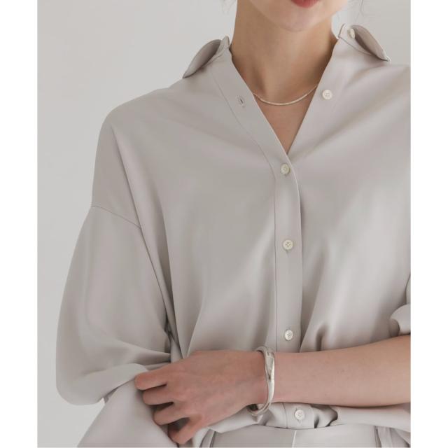 ノーブル（Noble）/《26SS先行予約》ルナサテンドレープシャツ