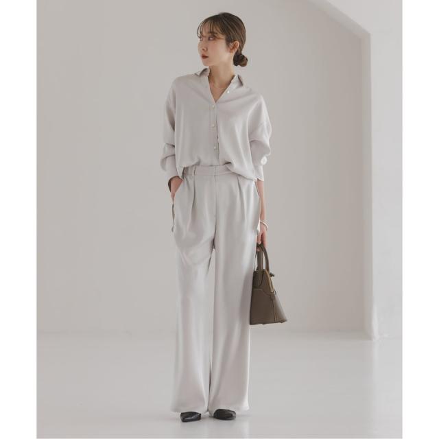 ノーブル（Noble）/《26SS先行予約》ルナサテンドレープシャツ