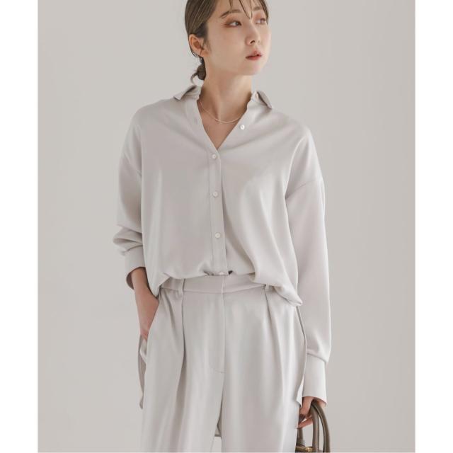 ノーブル（Noble）/《26SS先行予約》ルナサテンドレープシャツ