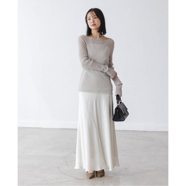 ノーブル（Noble）/《26SS先行予約・WEB限定カラー》シアーホリゾンタルリブニット