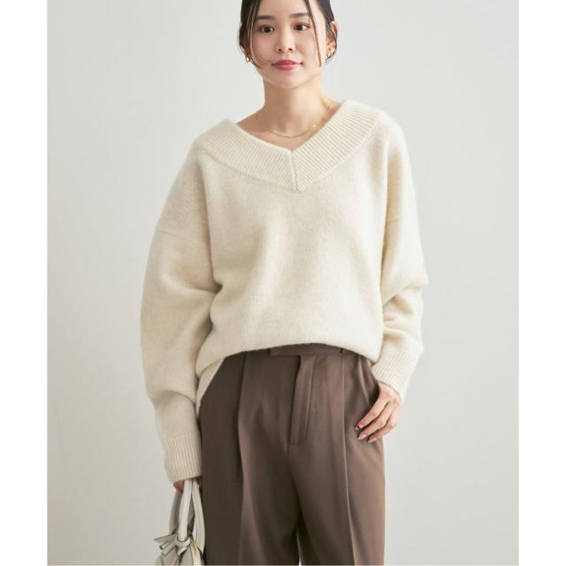 ノーブル（Noble）/《追加》YAKワイドVネックニット