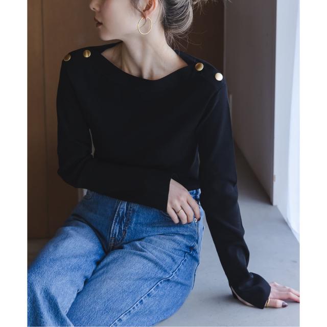 ノーブル（Noble）/《26SS先行予約》ショルダーボタンニットプルオーバー