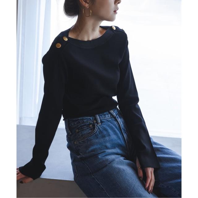 ノーブル（Noble）/《26SS先行予約》ショルダーボタンニットプルオーバー