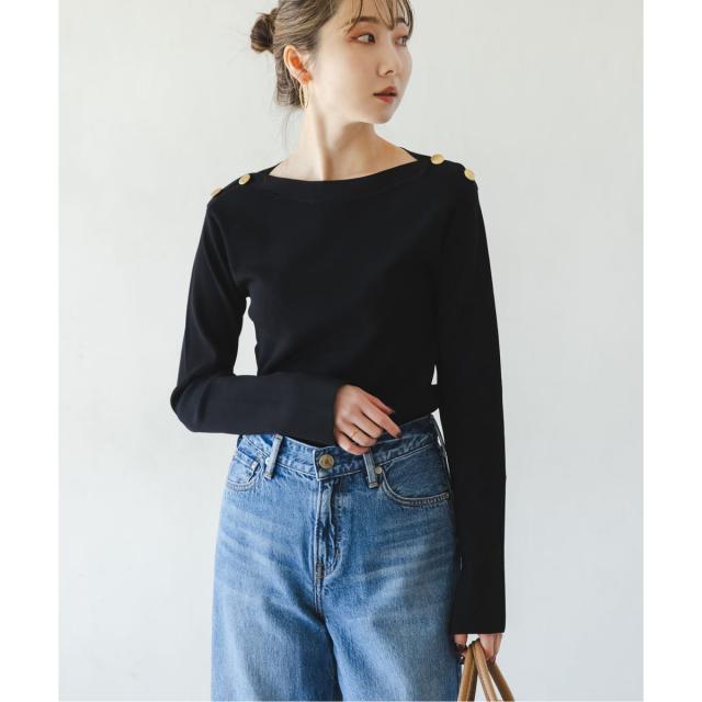 ノーブル（Noble）/《26SS先行予約》ショルダーボタンニットプルオーバー