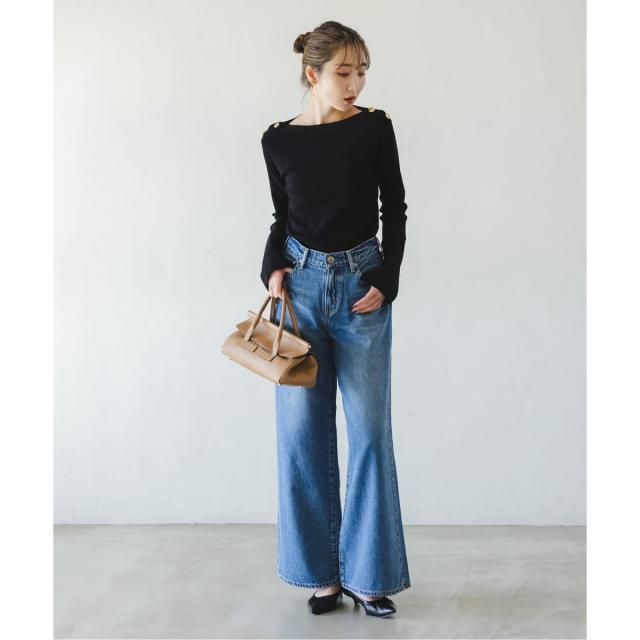 ノーブル（Noble）/《26SS先行予約》ショルダーボタンニットプルオーバー