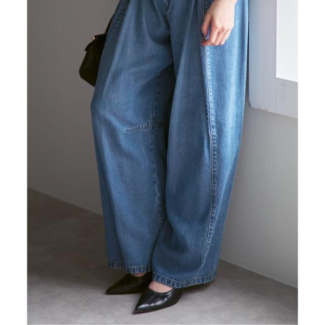 ノーブル（Noble）/《26SS先行予約・追加》スージングデニムフォルムタックパンツ