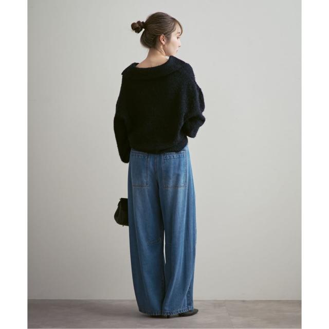 ノーブル（Noble）/《26SS先行予約・追加》スージングデニムフォルムタックパンツ