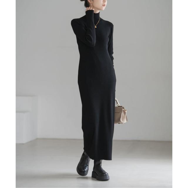 ノーブル（Noble）/《WEB限定カラー・追加》RY/PLリブハイネックロングワンピース