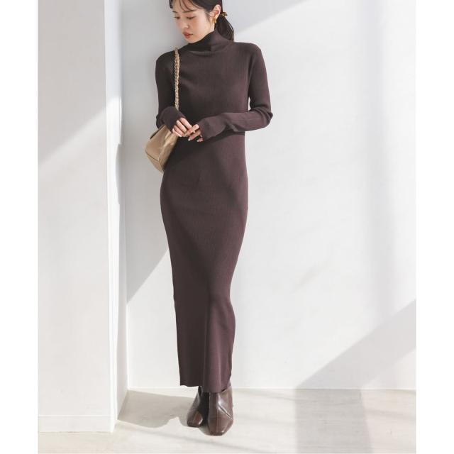 ノーブル（Noble）/《WEB限定カラー・追加》RY/PLリブハイネックロングワンピース