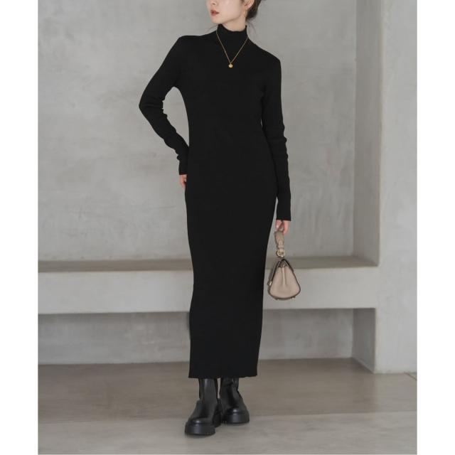 ノーブル（Noble）/《WEB限定カラー・追加》RY/PLリブハイネックロングワンピース