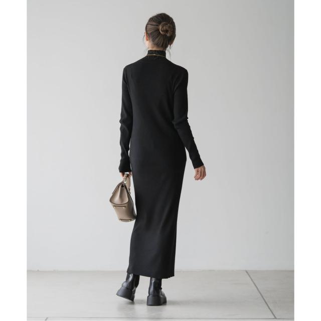 ノーブル（Noble）/《WEB限定カラー・追加》RY/PLリブハイネックロングワンピース