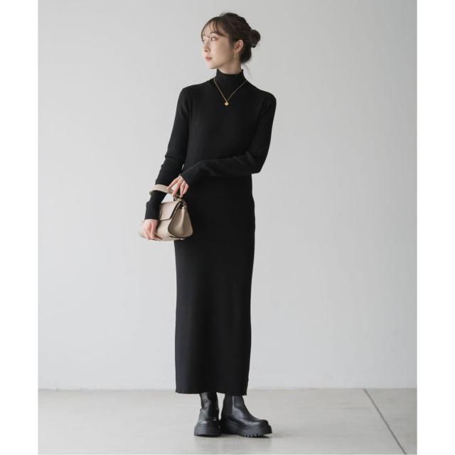 ノーブル（Noble）/《WEB限定カラー・追加》RY/PLリブハイネックロングワンピース