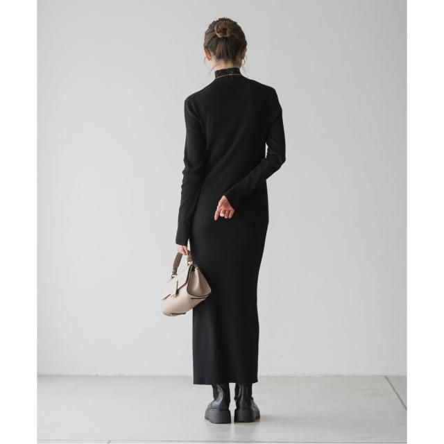 ノーブル（Noble）/《WEB限定カラー・追加》RY/PLリブハイネックロングワンピース